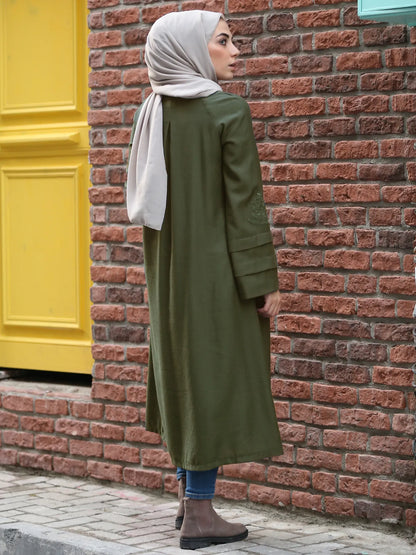 Kolu Nervürlü Tunik Haki