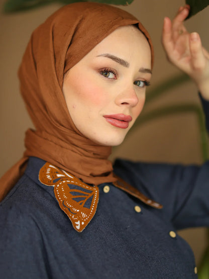 Kelebek Yaka Elbise Lacivert