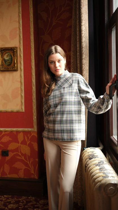 Bloom Ekose Bluz - Haki/Laci