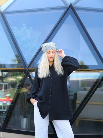 Müslin Gömlek Siyah