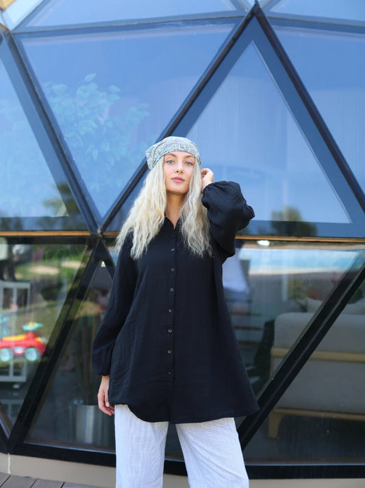 Müslin Gömlek Siyah