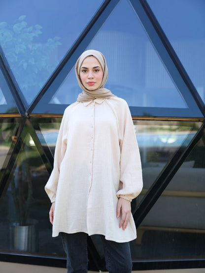 Müslin Gömlek Krem