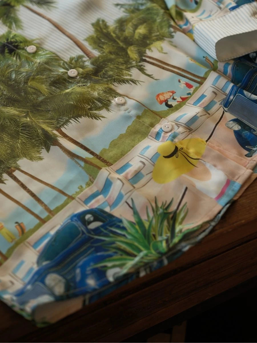 Miami Desen Saten Gömlek