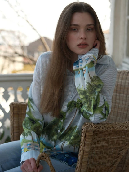 Miami Desen Saten Gömlek