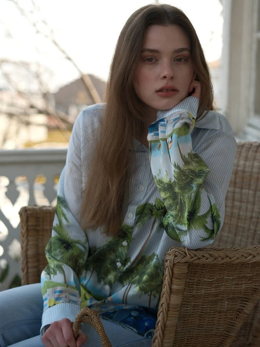 Miami Desen Saten Gömlek