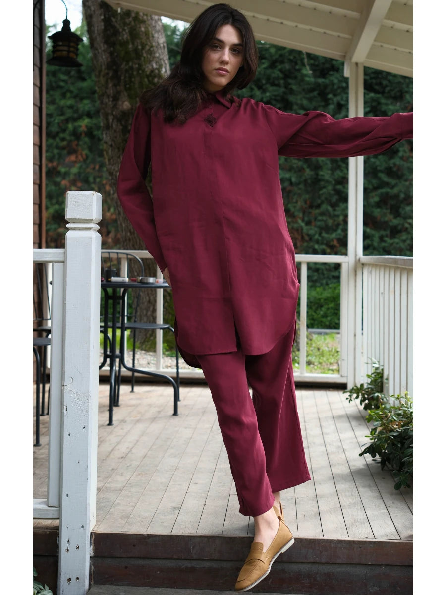 Tensel Kumaş Takım Mürdüm