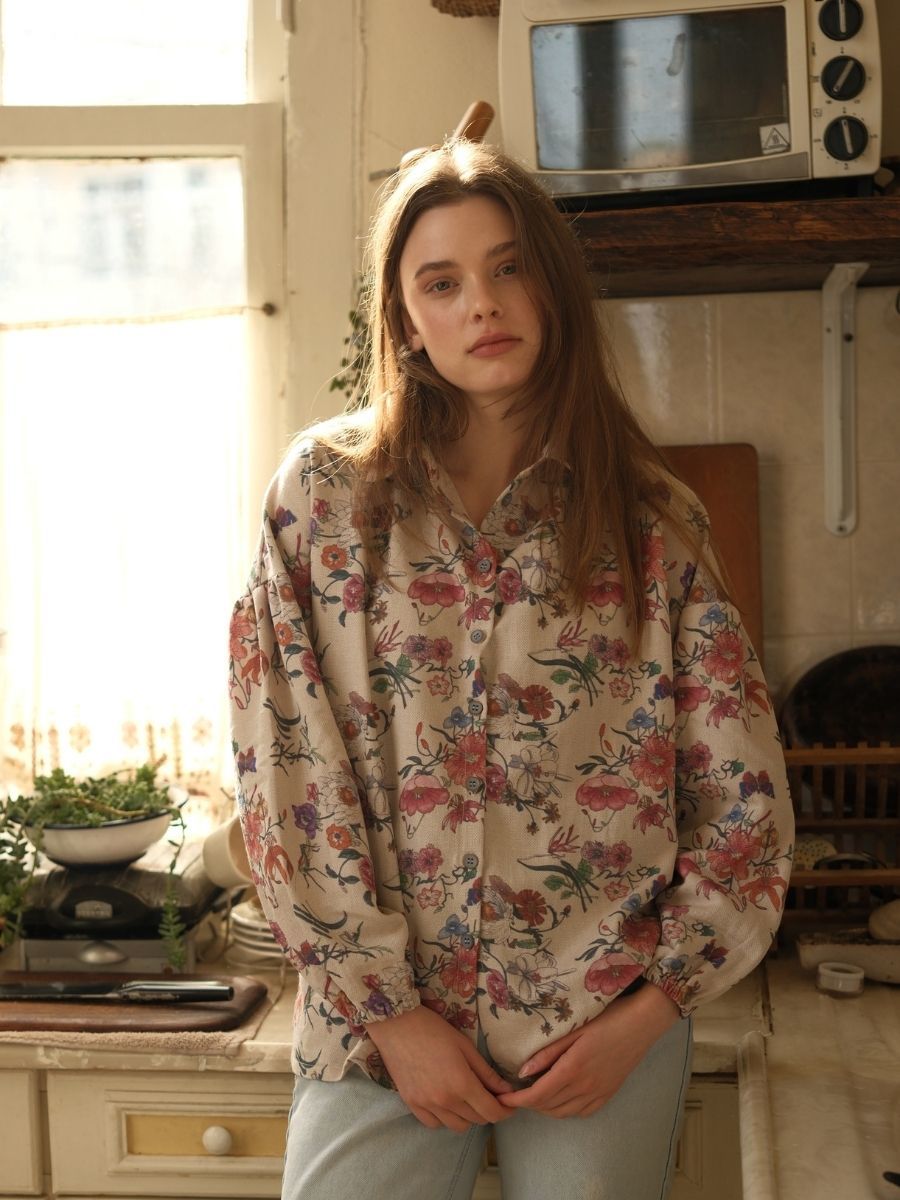 Floral Pamuk Gömlek