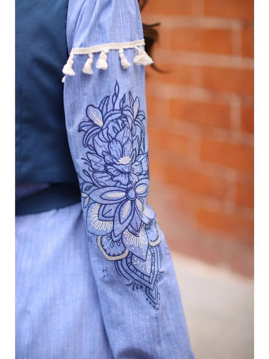 Firuze Elbise Yelek Takım Mavi/Sax