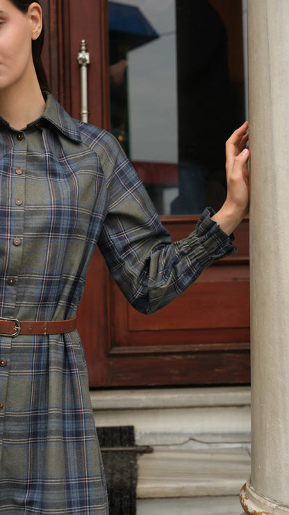 Mira Ekose Elbise - Haki/Laci