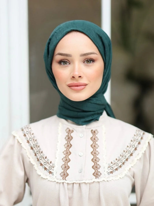 Bambu Crash Şal Koyu Yeşil