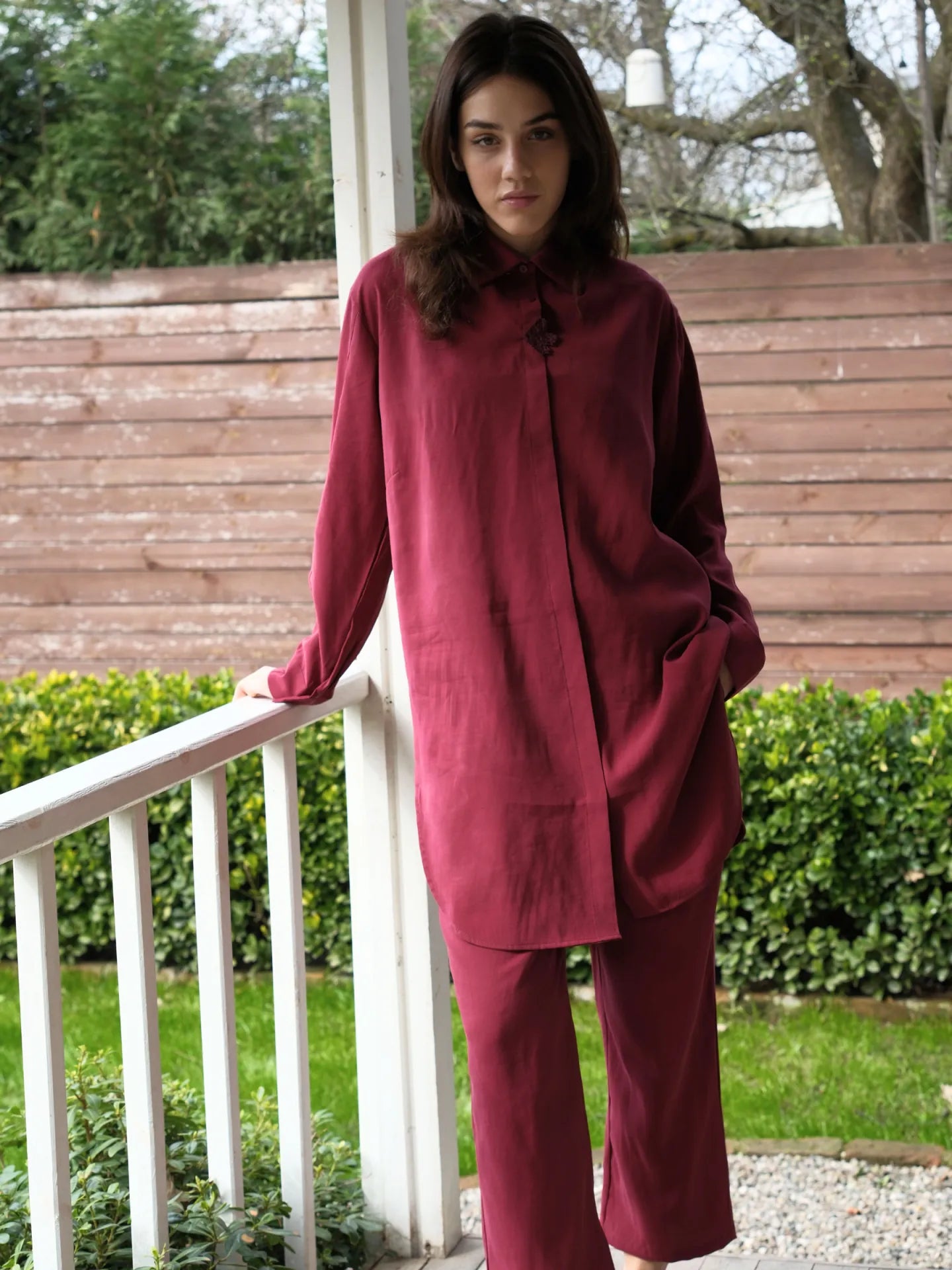 Tensel Kumaş Takım Mürdüm