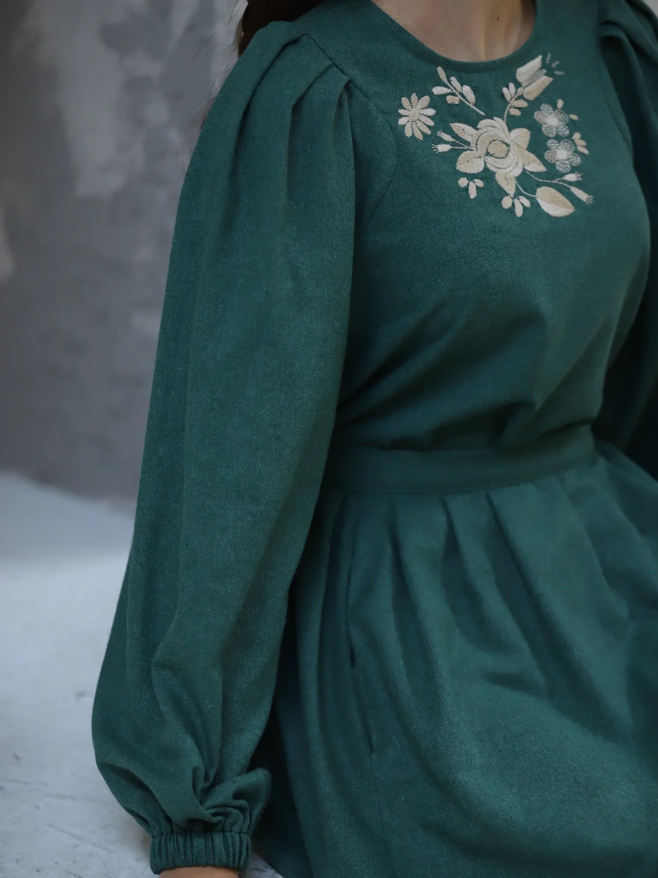 Etekli Flanel Takım Yeşil