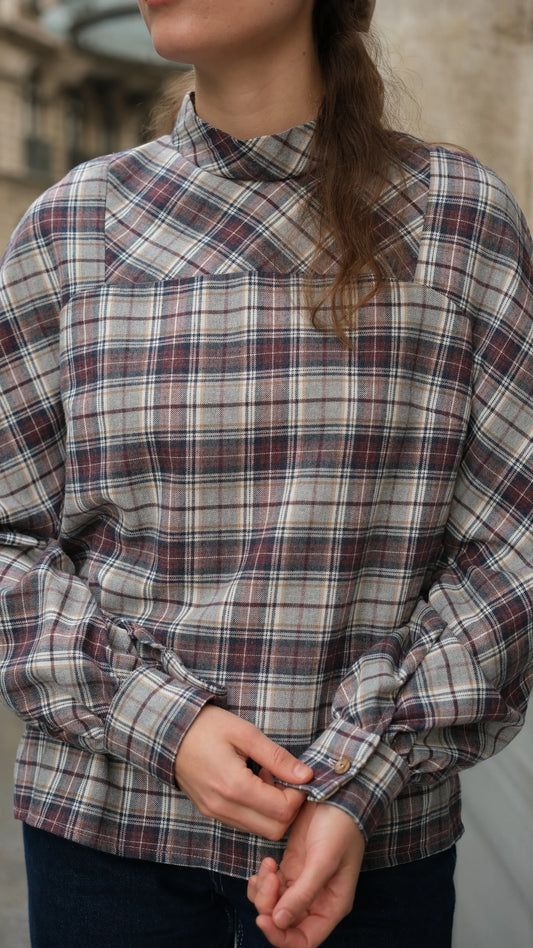 Bloom Ekose Bluz - Bordo/Laci