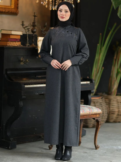 Şehrazat Elbise Koyu Antrasit