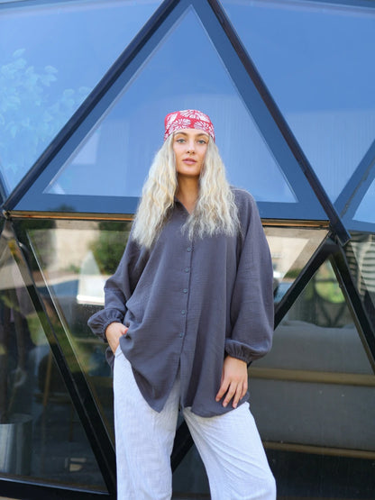 Müslin Gömlek Antrasit