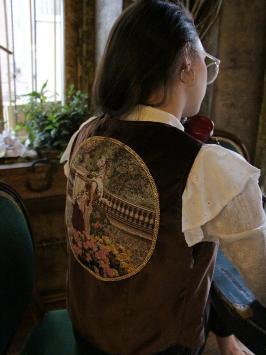 Bahçe Desen Goblen Yelek