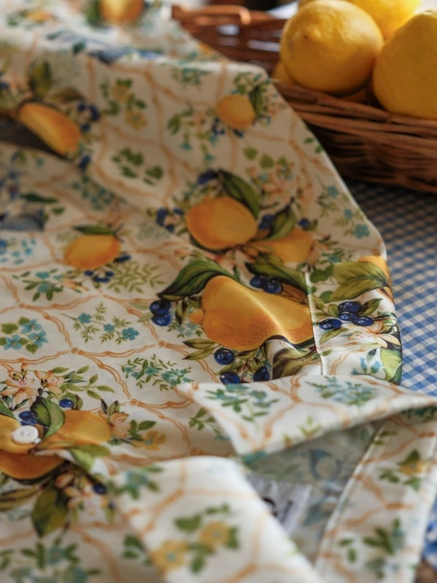 Limon Desenli Saten Gömlek