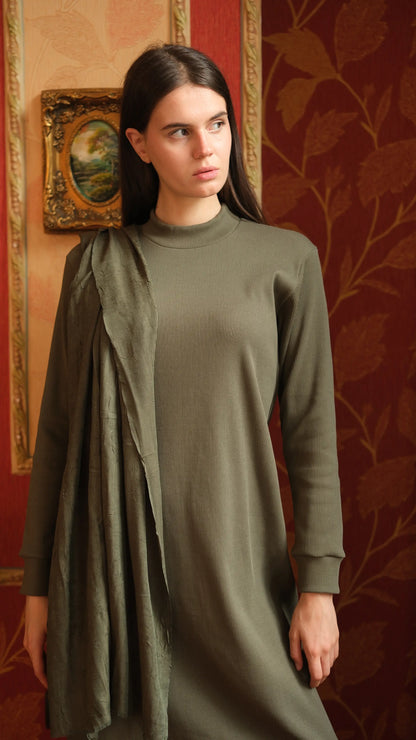 Kaşkorse Tunik Yeşil + Crash Bambu Şal