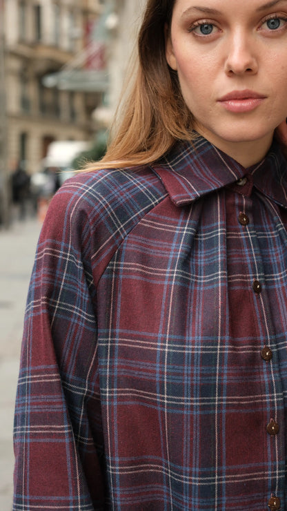 Mira Ekose Elbise - Bordo/Laci