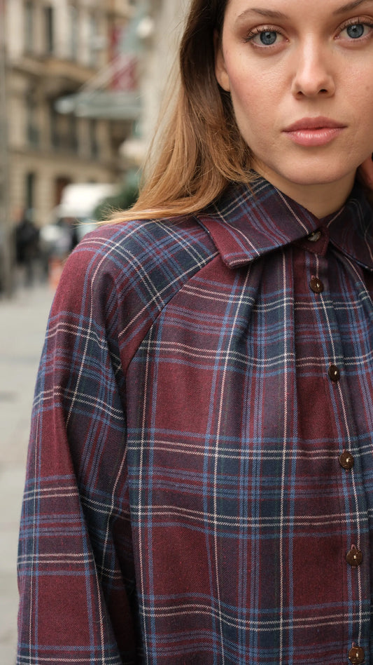 Mira Ekose Elbise - Bordo/Laci