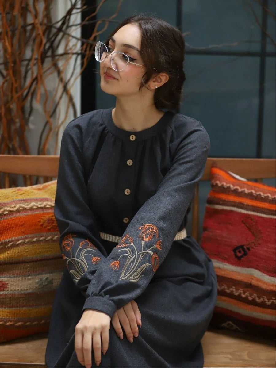 Lale Takım Koyu Gri