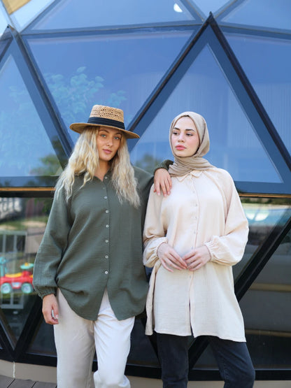 Müslin Gömlek Haki